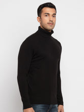 Mens Solid High Neck Sweater